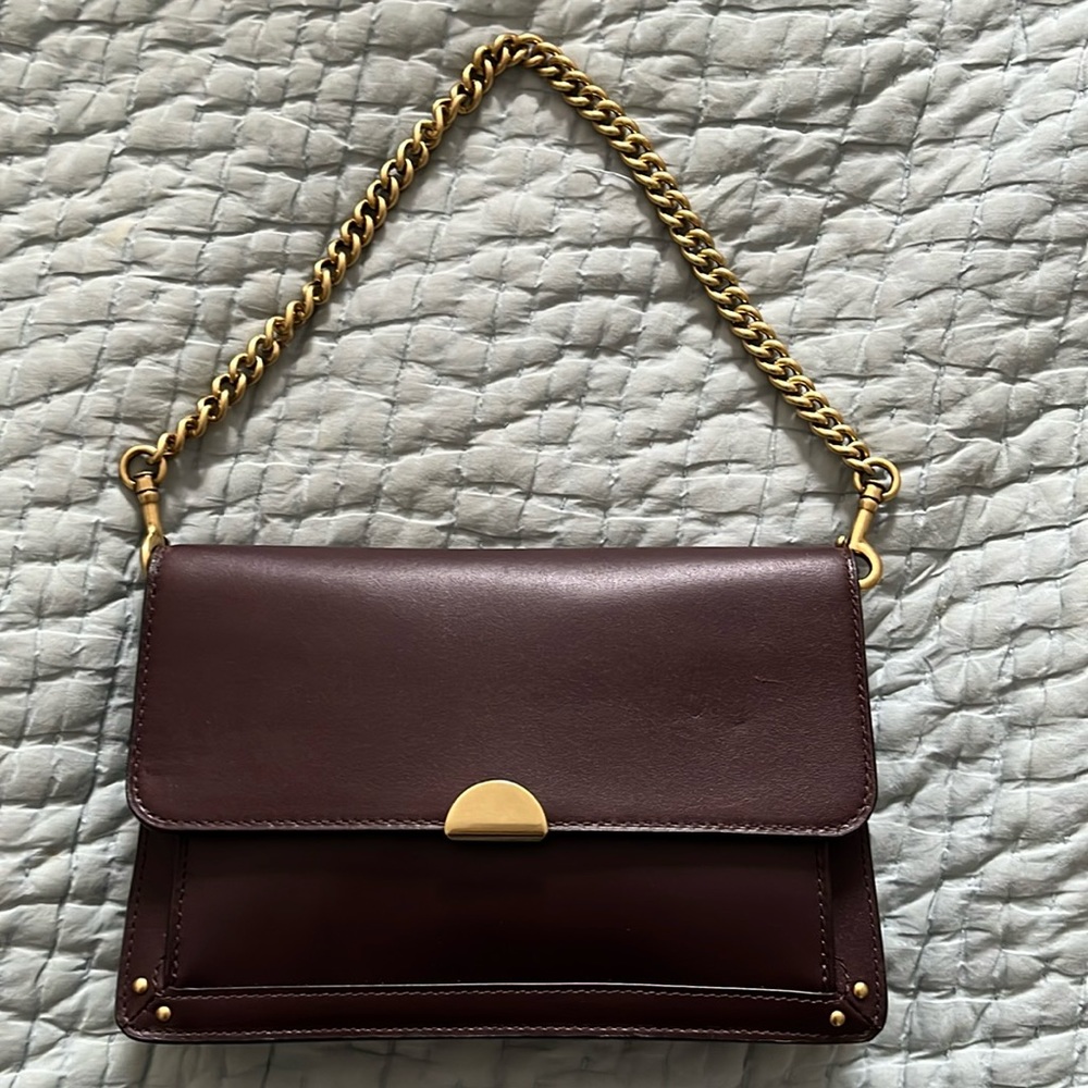 Coach Dreamer burgundy mini leather bag